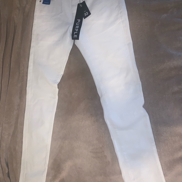 Limited Edition White Purple Brand Label Jeans - Picture 8 of 9